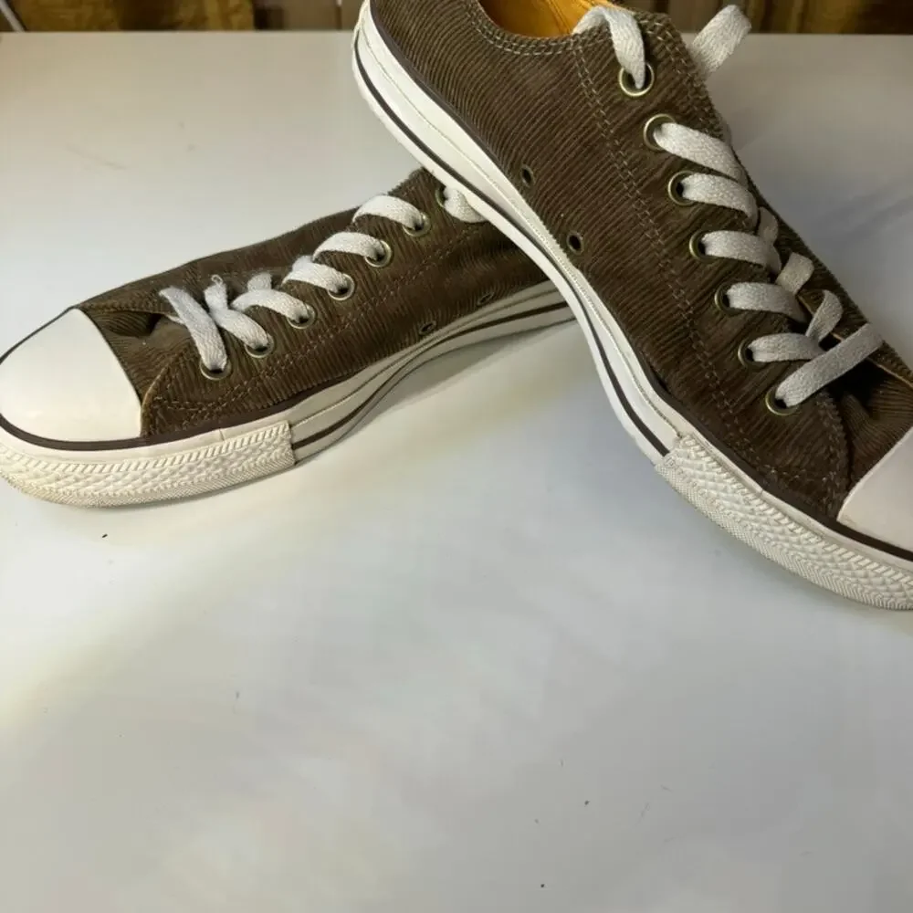 Converse All Star Low Top Brown Corduroy Sneakers Casual Lace Up Shoes - Picture 5 of 15